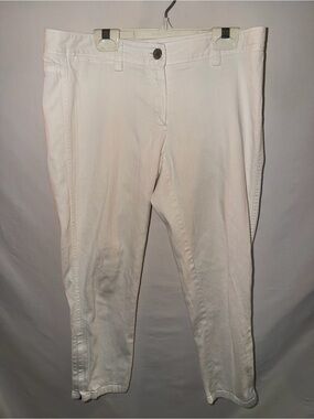 Theory White Cropped Ankle Jeans